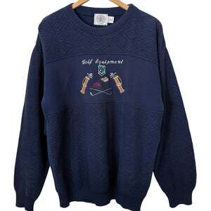 Vintage Cape Isle Knitters Textured Knit Sweater Men’s Size Medium Golf Unique